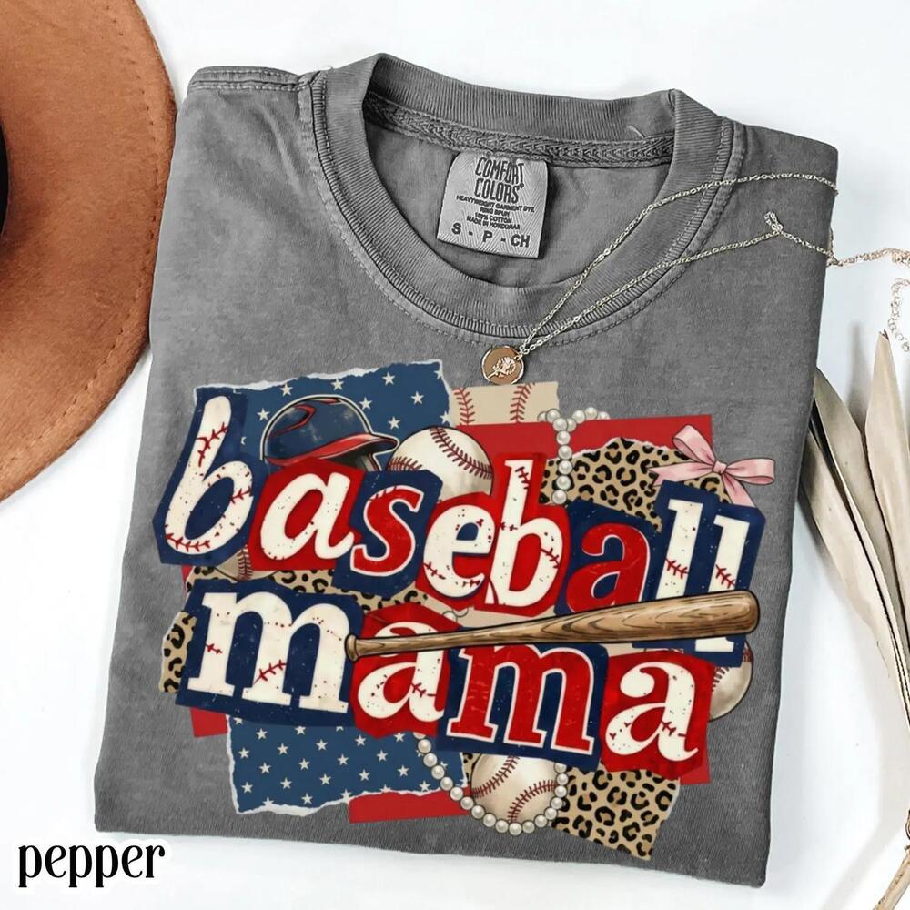 Baseball Mama S Shirt Patriotic Game Day Mom Tee Cute Sports Mom t-shirt